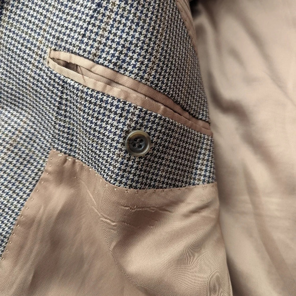 Van Heusen Brown 2 Button Suit Jacket Blazer Men 42 Reg Bamboo Wool - Picture 5 of 9